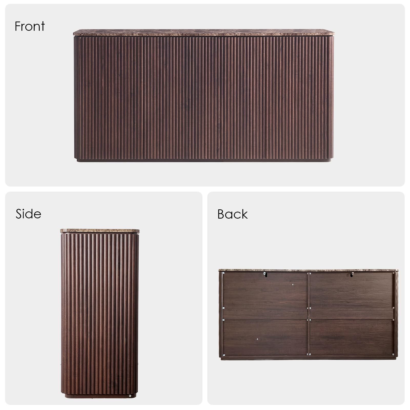 Fluted Sideboard Cabinet with Storage
