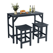 Outdoor Patio Bar Set with 2 Stools