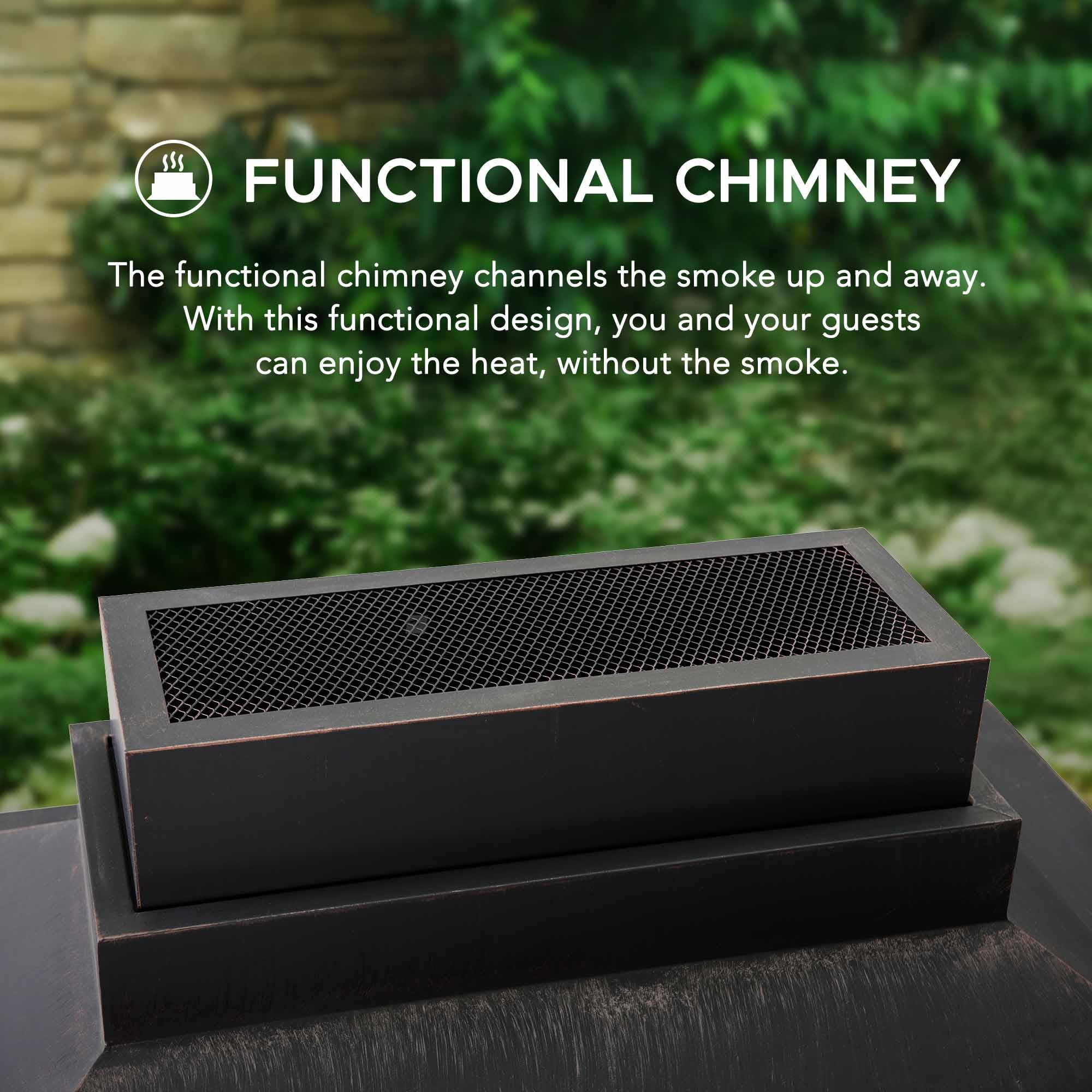 Outdoor Wood Burning Fireplace with Chimney