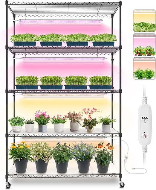 5-Tier Plant Stand with Grow Lights