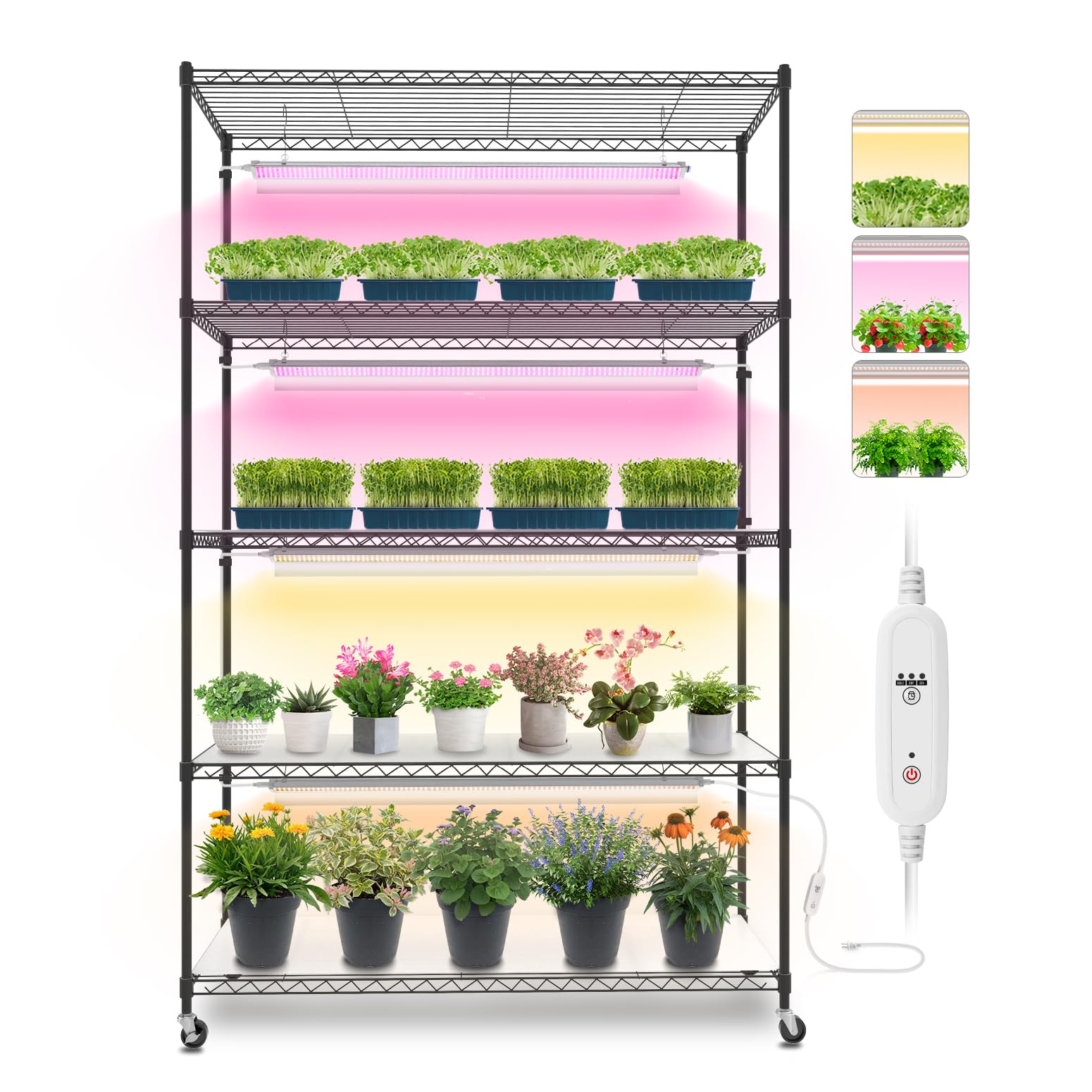 5-Tier Plant Stand with Grow Lights