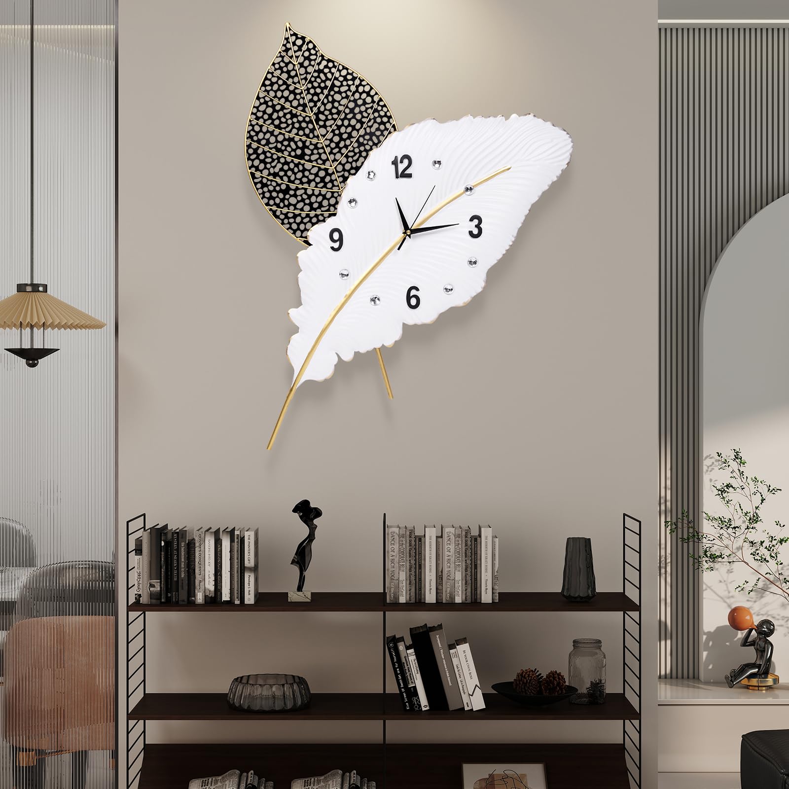 Large Modern Feather Wall Clock