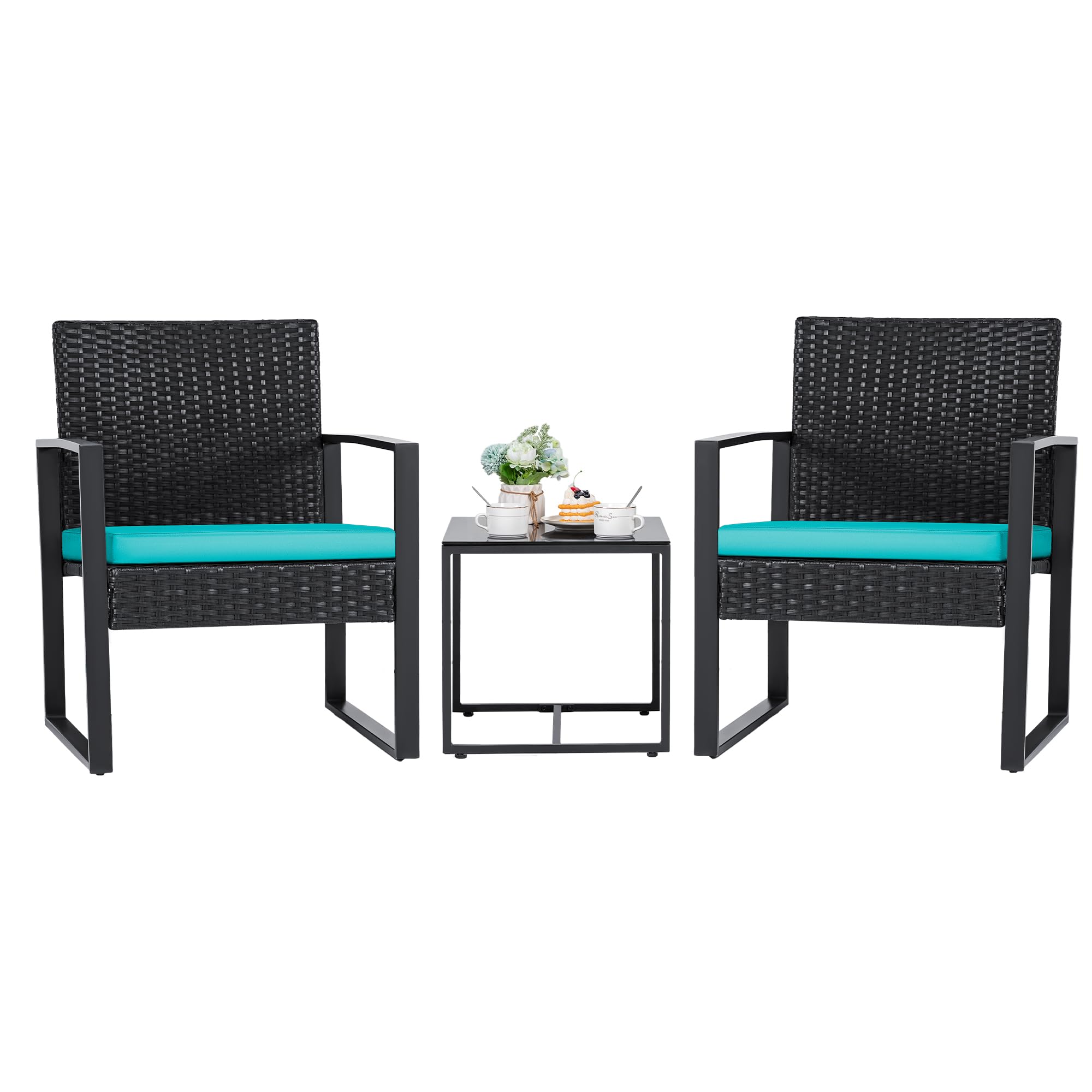 3-Piece Wicker Patio Bistro Set