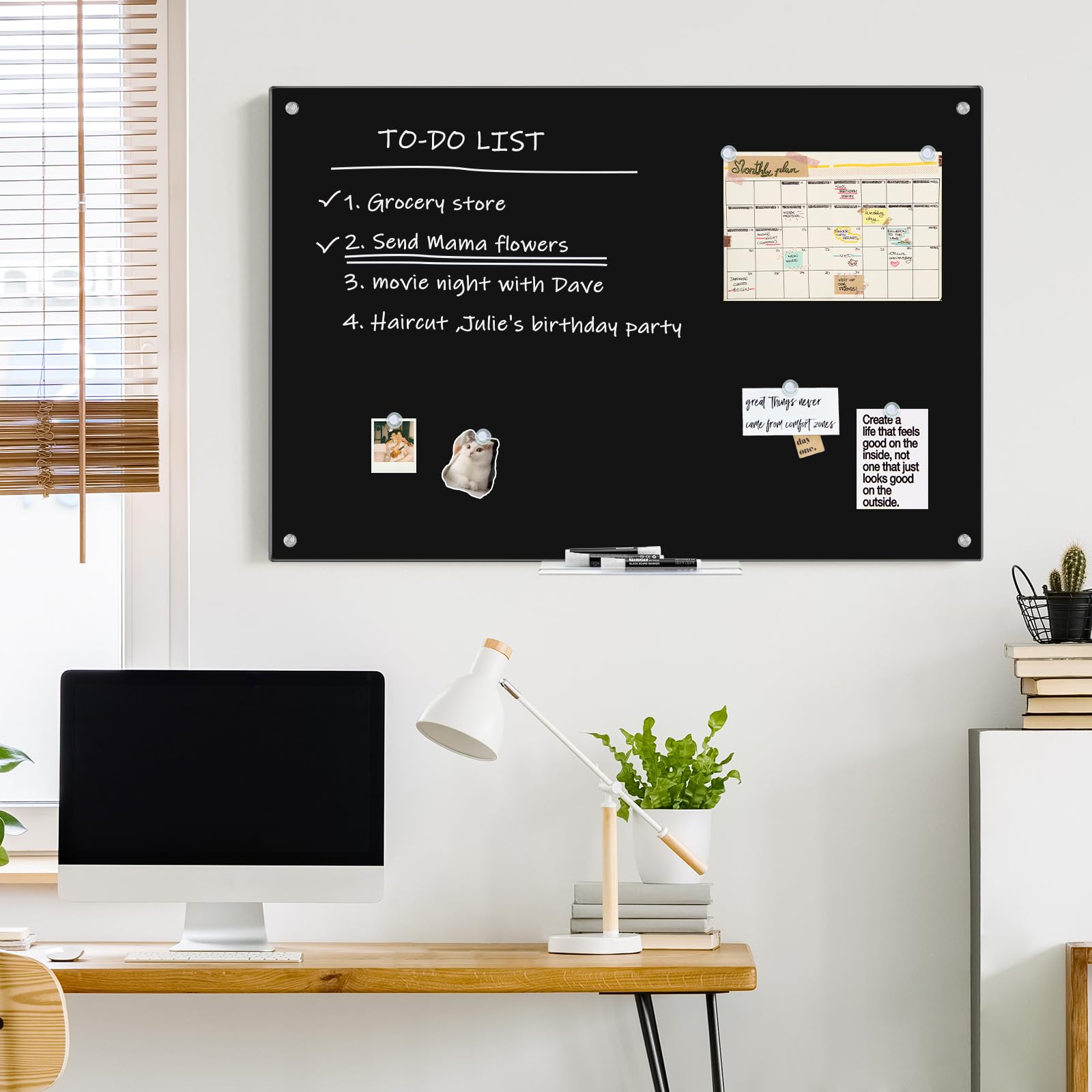 Magnetic Glass Dry Erase White Board 48" x 32"