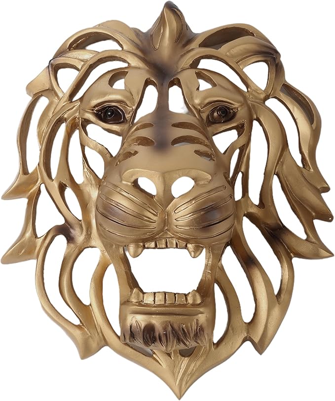 5 Pack Animal Head Wall Decor Gold Sculpture Set