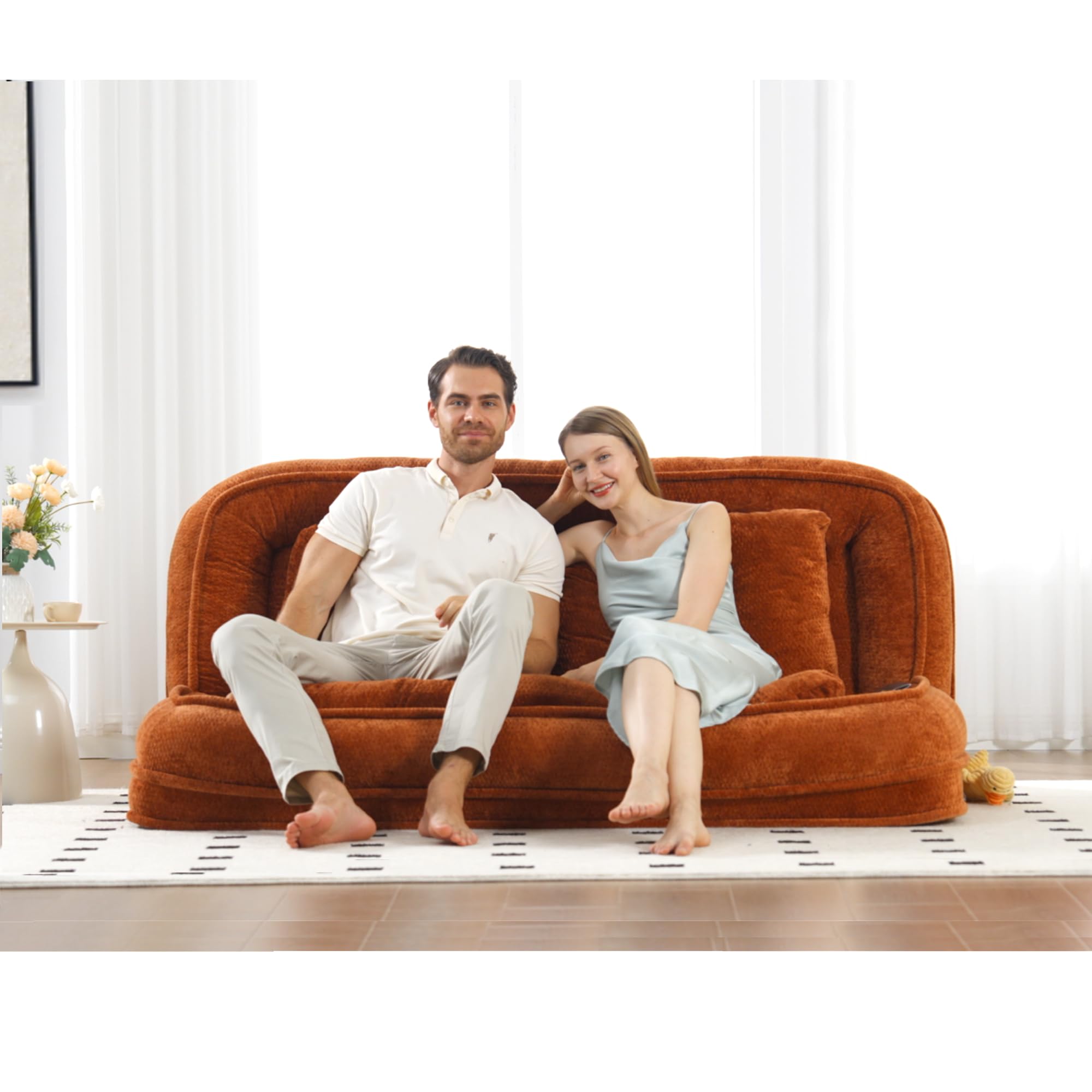 Adjustable Floor Couch Loveseat with Pillow