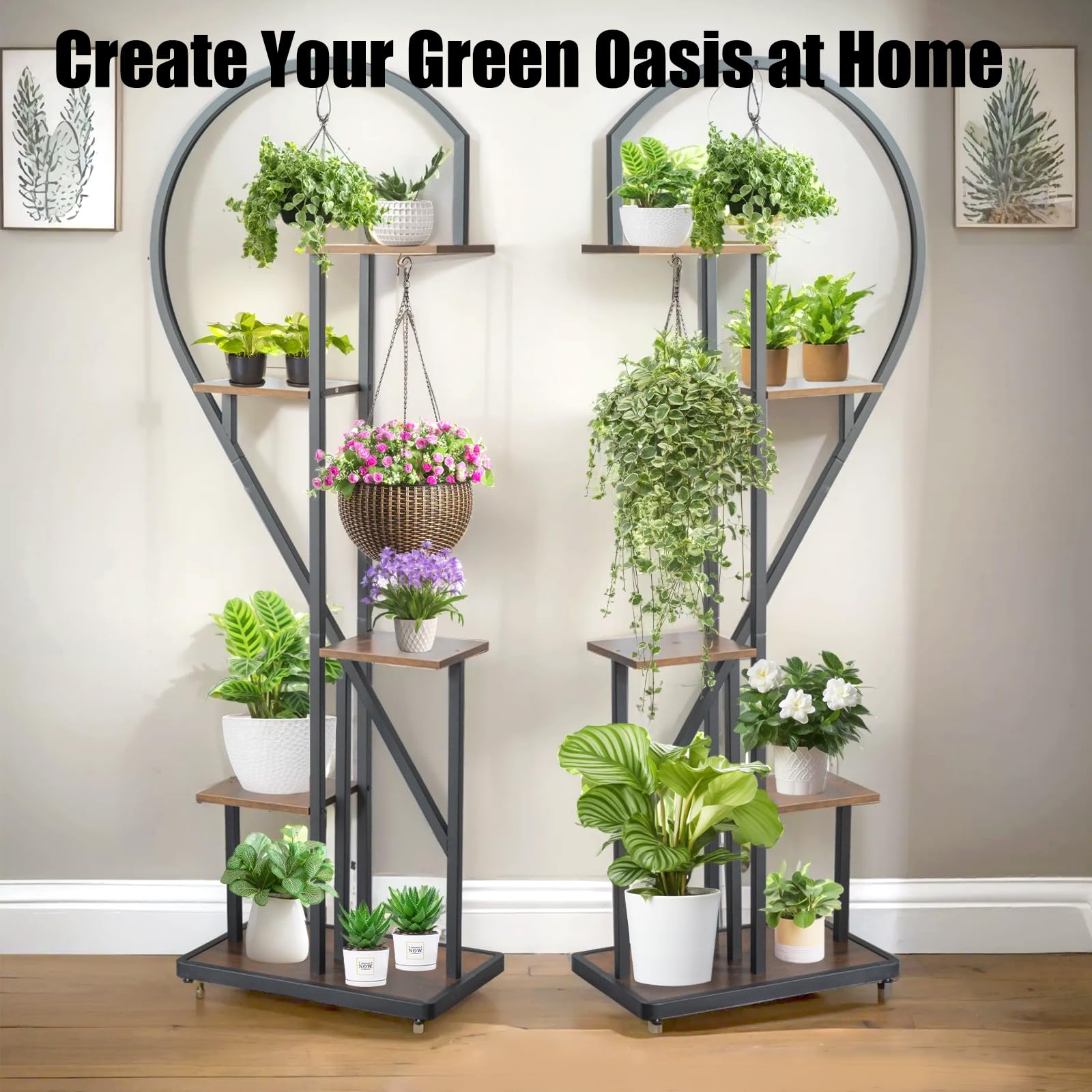 5-Tier Corner Plant Stand Indoor Tall Flower Shelves 2PCS