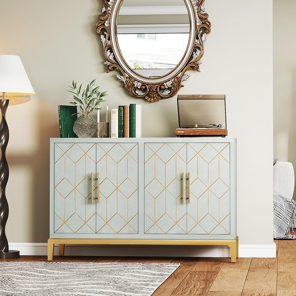 Modern Accent Storage Cabinet with 4 Doors