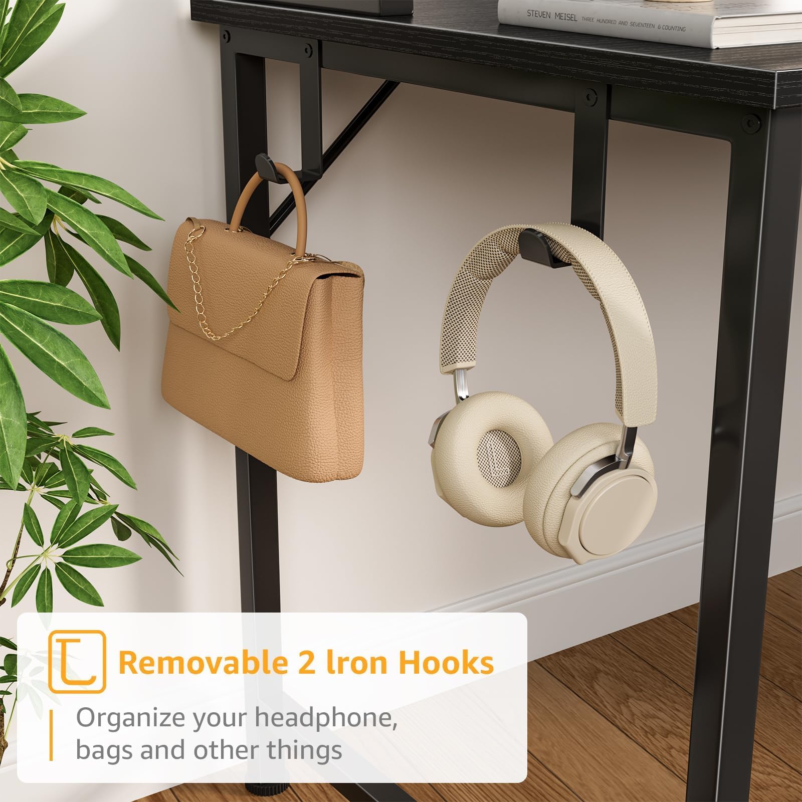 47 Inch Computer Desk with Hutch and Storage Drawers