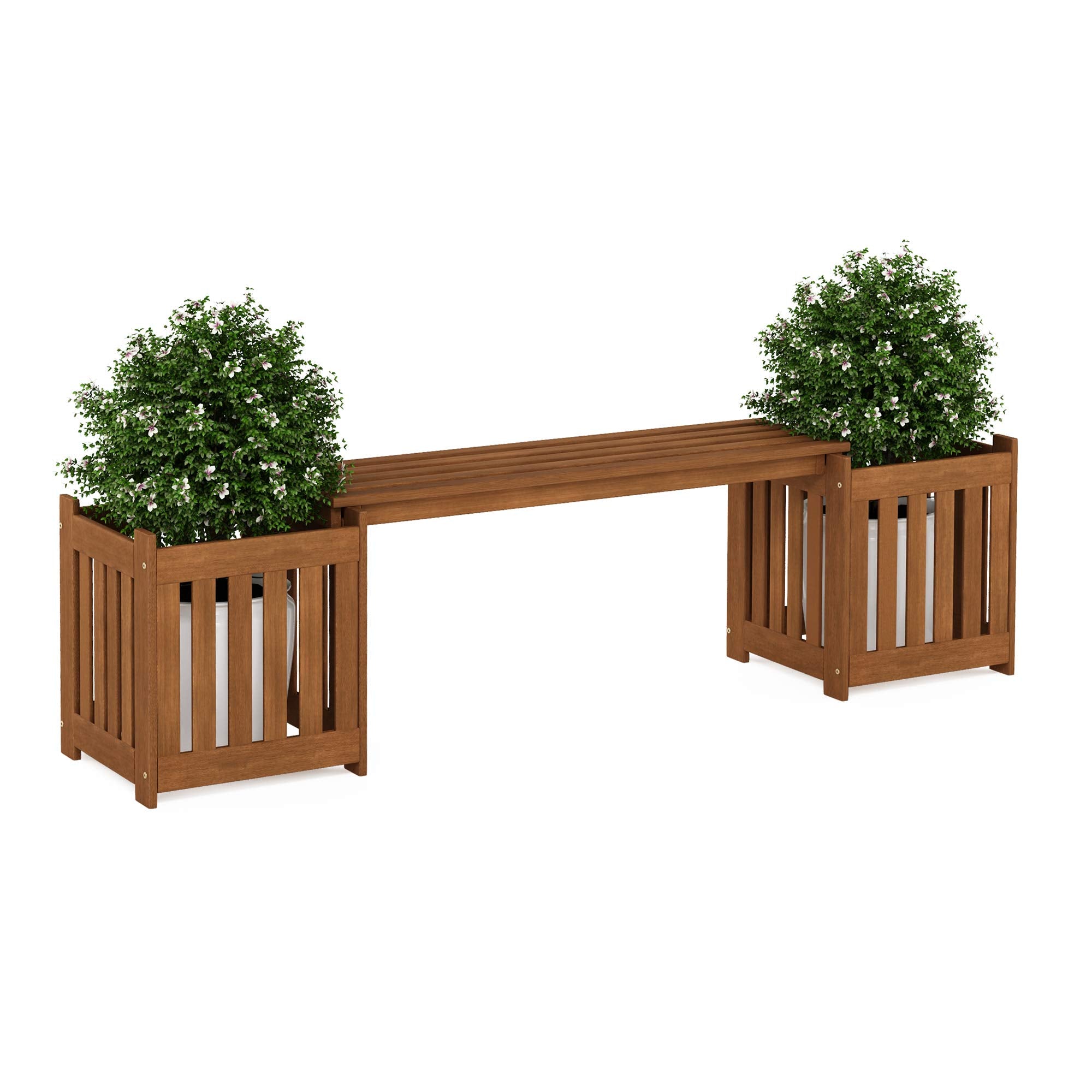 Outdoor Planter Bench with Storage