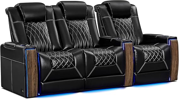 Home Theater Seating Row of 2 - Power Recliner with Heat & Massage
