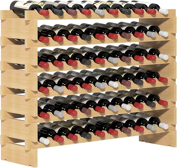 120-Bottle Pine Wood Wine Rack Stand