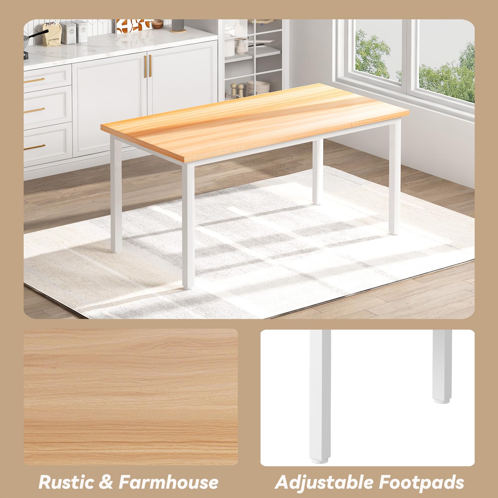 Dining Table Set for 4 with Benches
