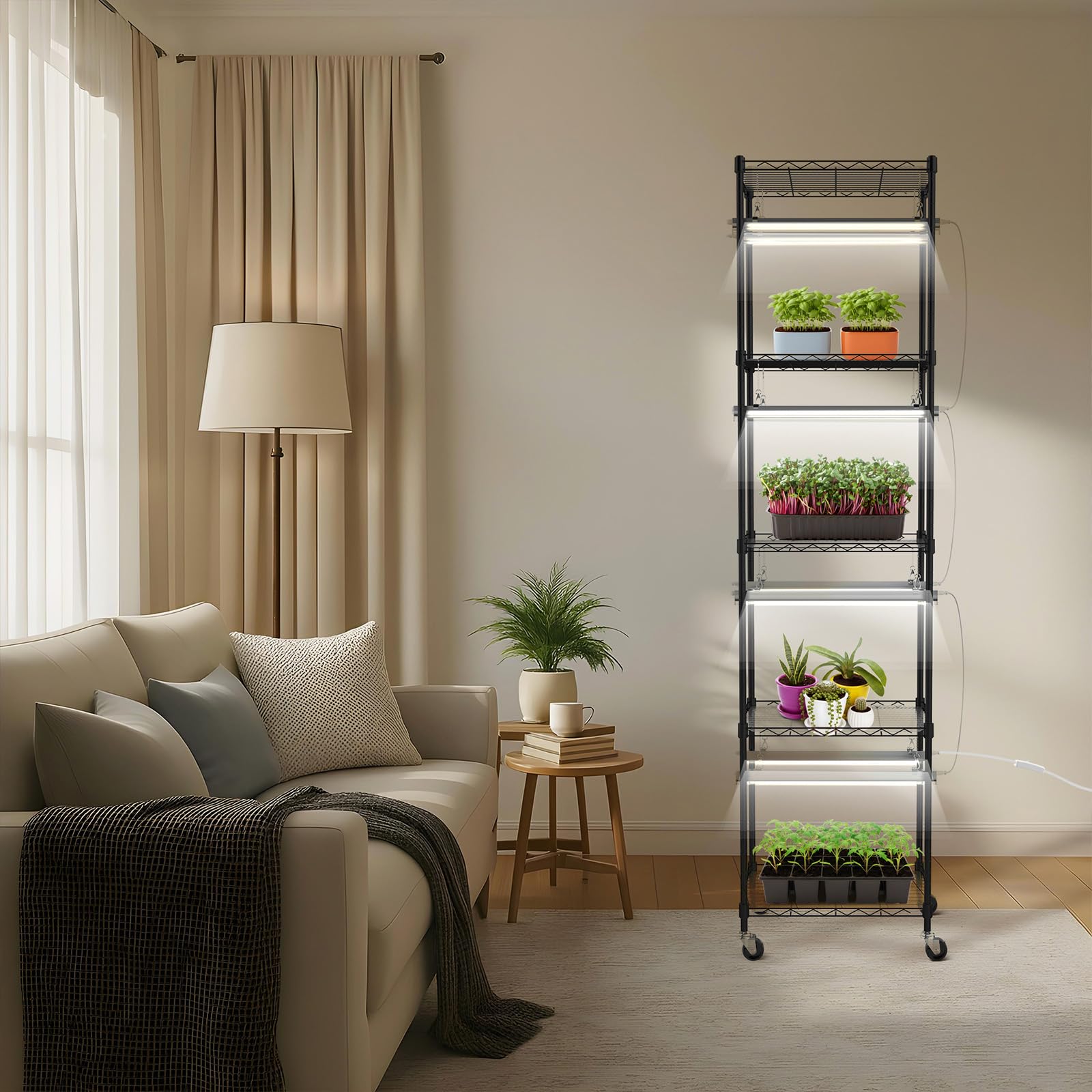 5-Tier Plant Shelf with Grow Lights