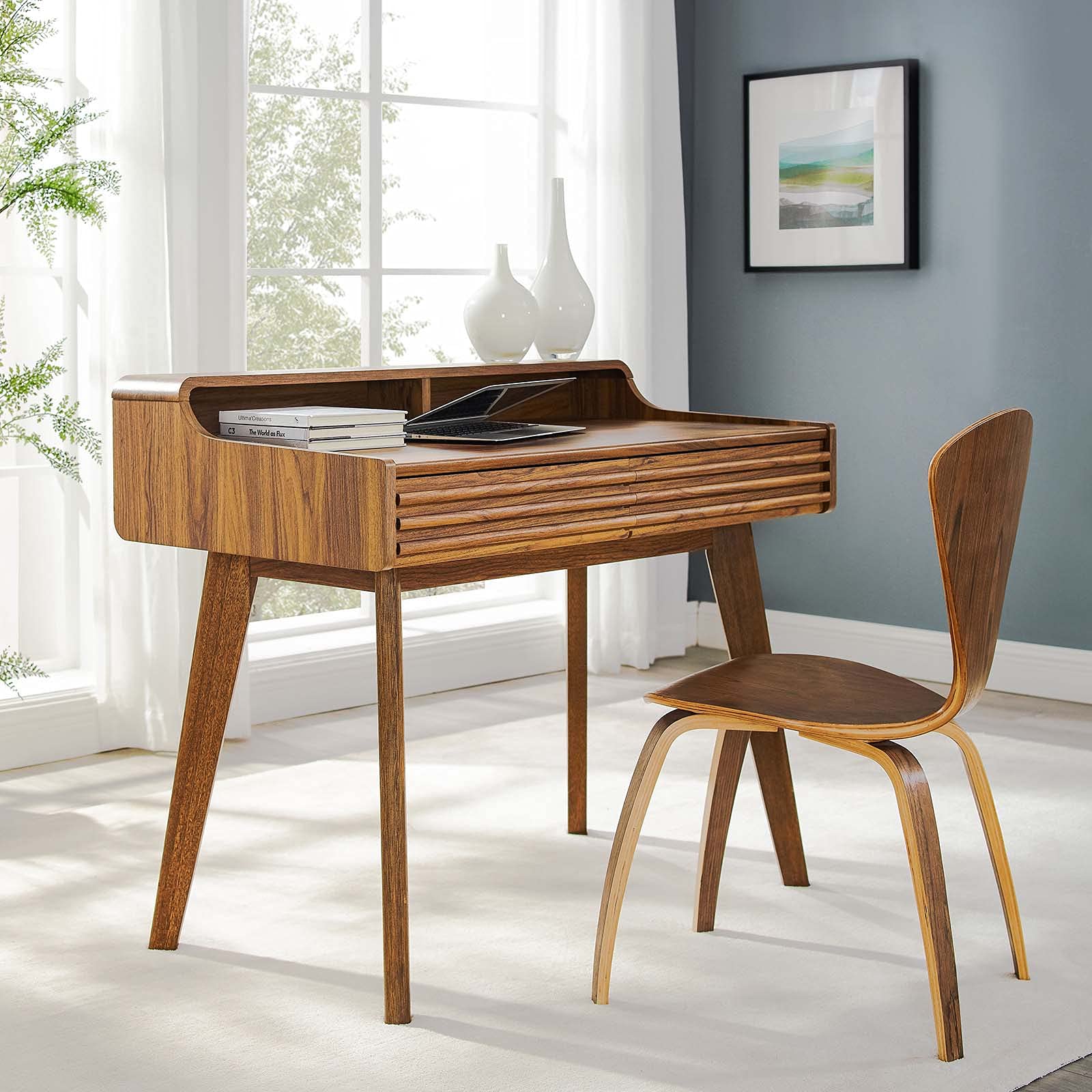 Mid-Century Writing Desk with Storage