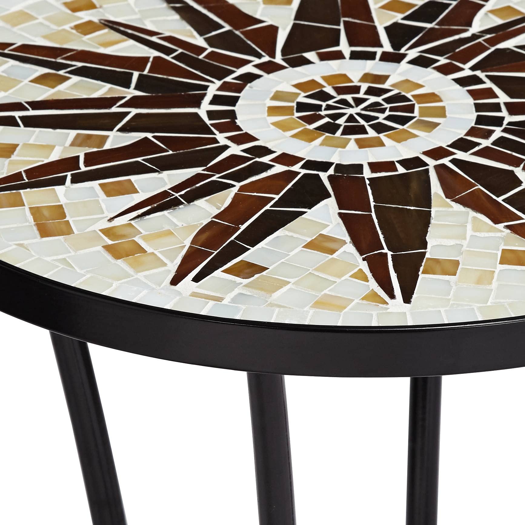 Sunburst Mosaic Outdoor Accent Tables Set of 2