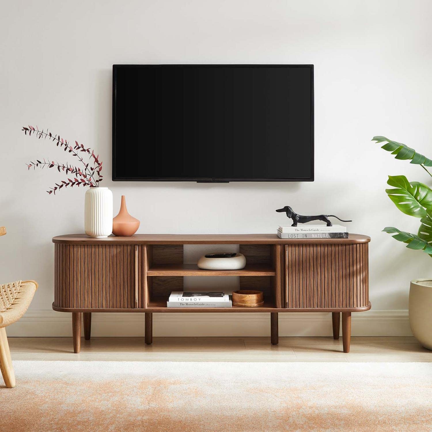 Mid-Century TV Stand Walnut