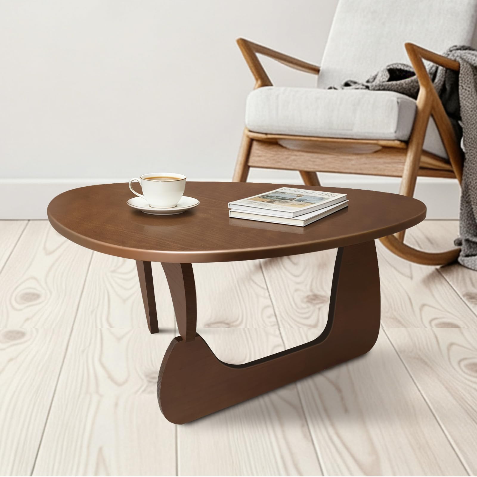 Semicircular Walnut Coffee Table