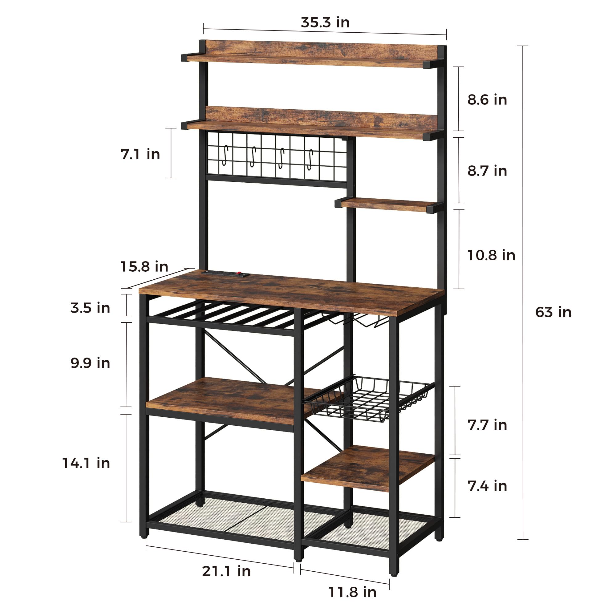7-Tier Baker's Rack with Power Outlet
