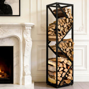 Indoor Firewood Rack with Adjustable Feet