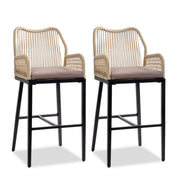 Outdoor Bar Stools Set of 2 with Cushions