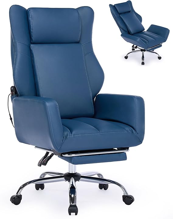 Ergonomic Office Chair with Massage and Footrest