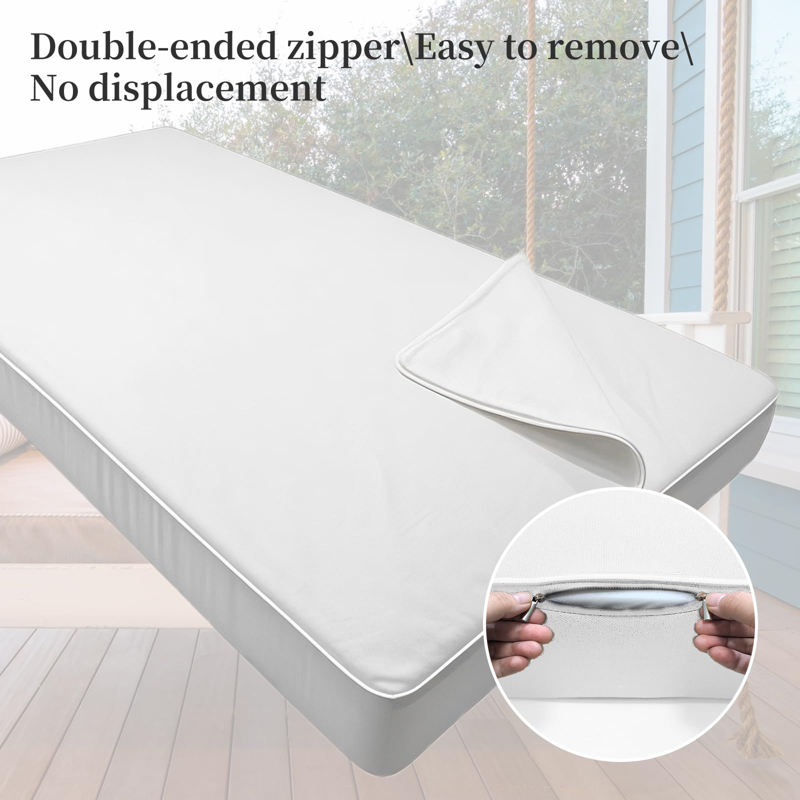 Twin Size Outdoor Patio Daybed Cushion Cover with Zipper