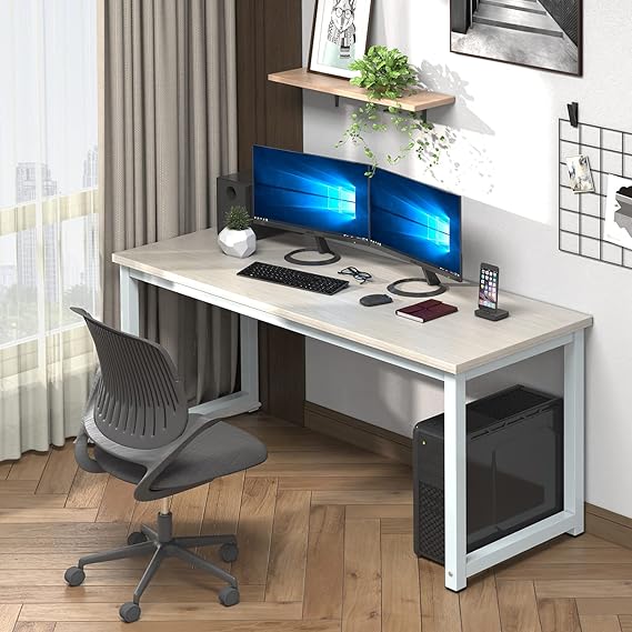 63 Inch Computer Desk with Metal Frame