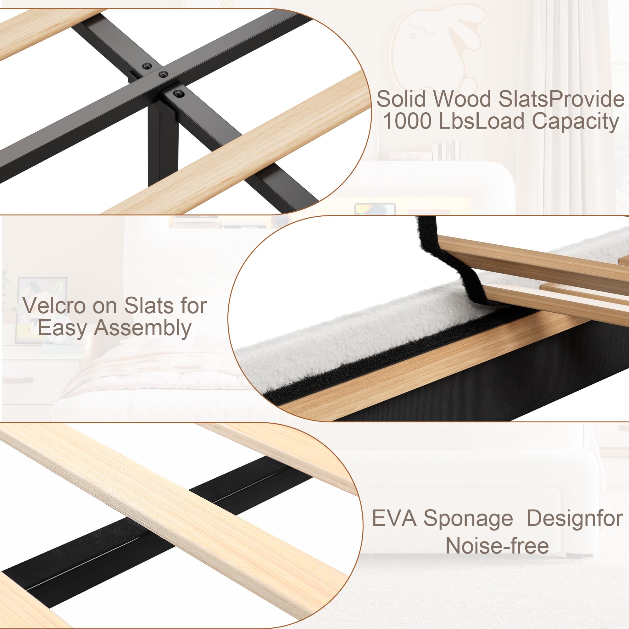 King LED Bed Frame with Storage Headboard and Charging Station