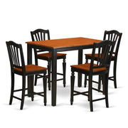 5-Piece Counter Height Dining Set with Rectangular Table and 4 Chairs