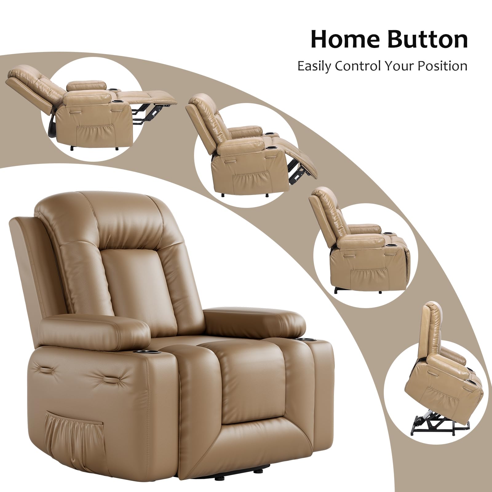 Power Lift Recliner Chair with Massage and Heat