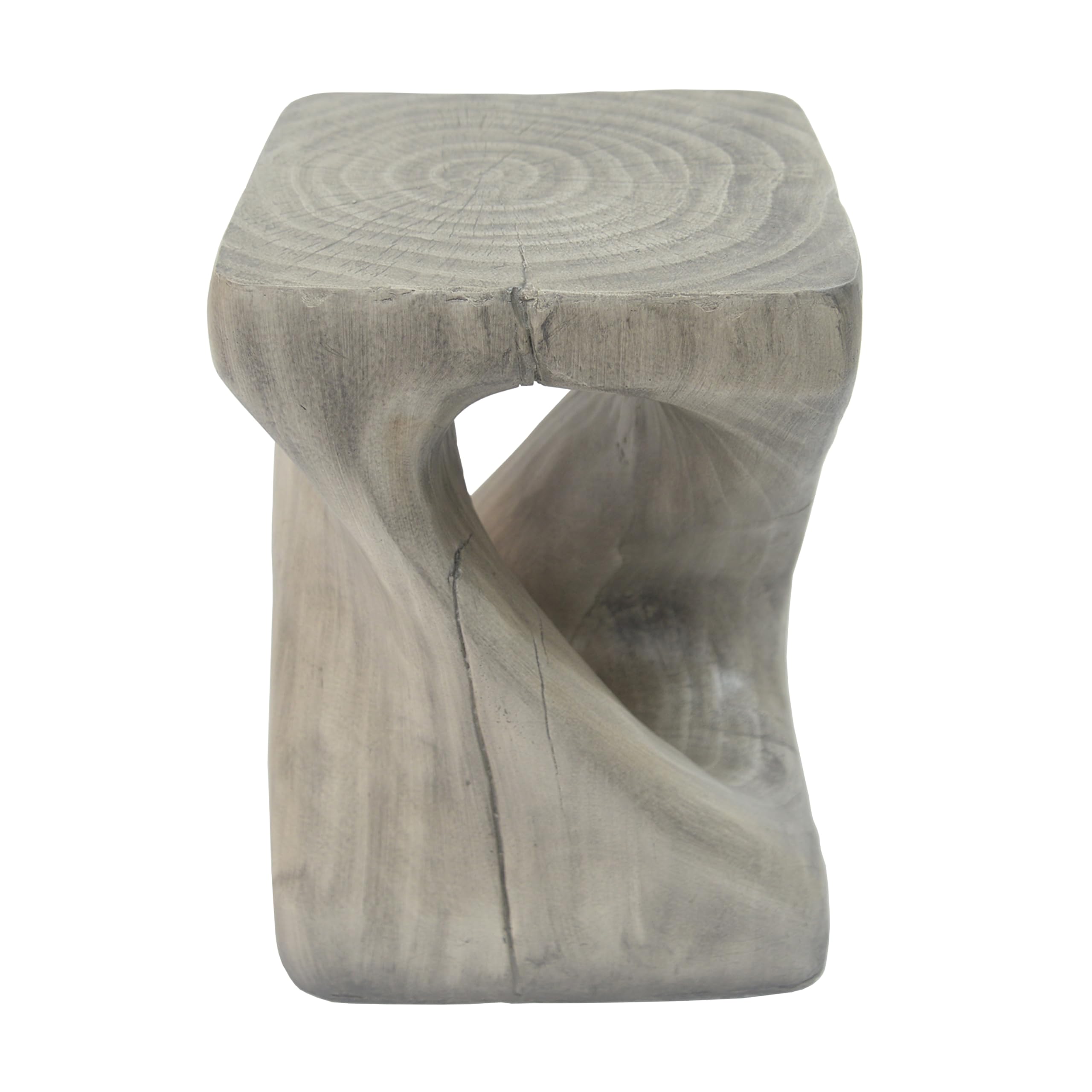 Spiral Twist Outdoor Accent Table Grey