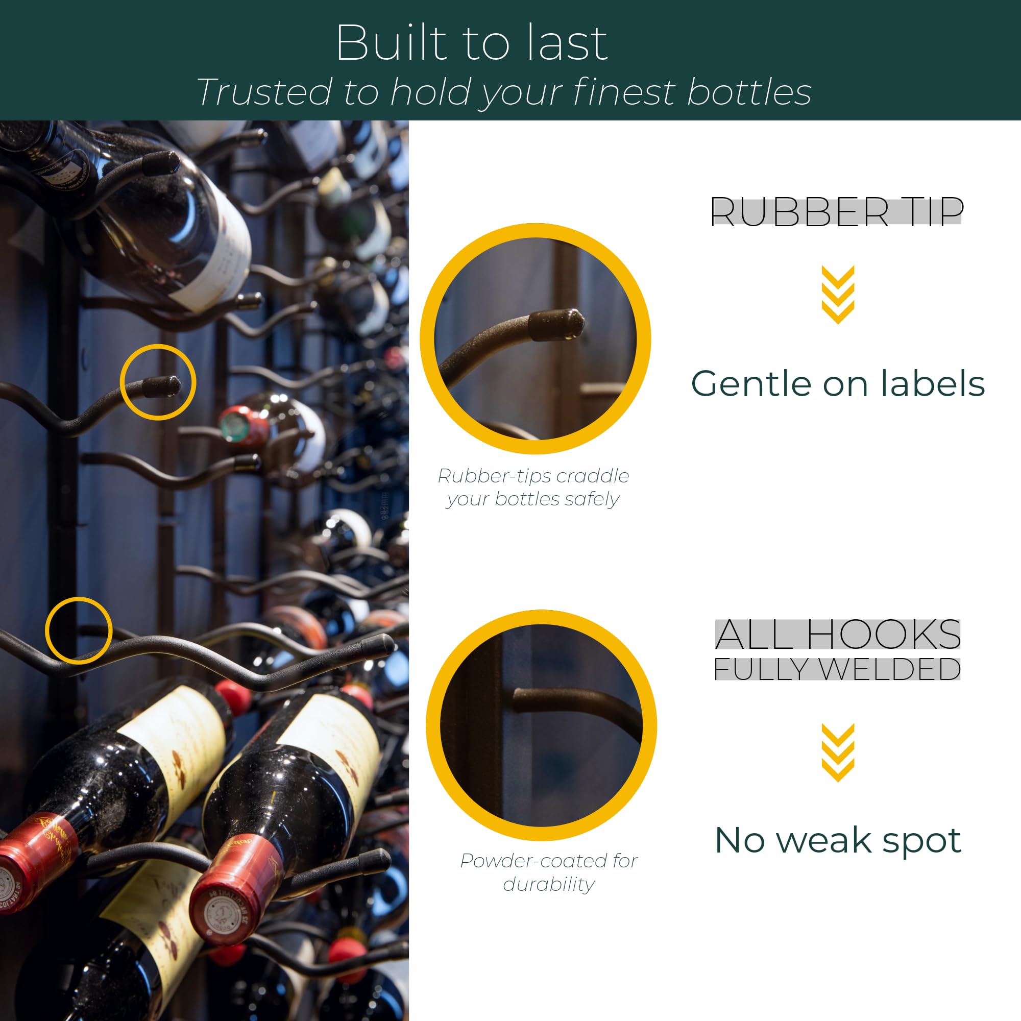 Wall Mounted Wine Rack - 6 Bottle Storage