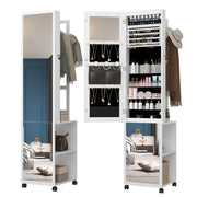 8 LED Jewelry Cabinet Armoire with Full-Length Mirror