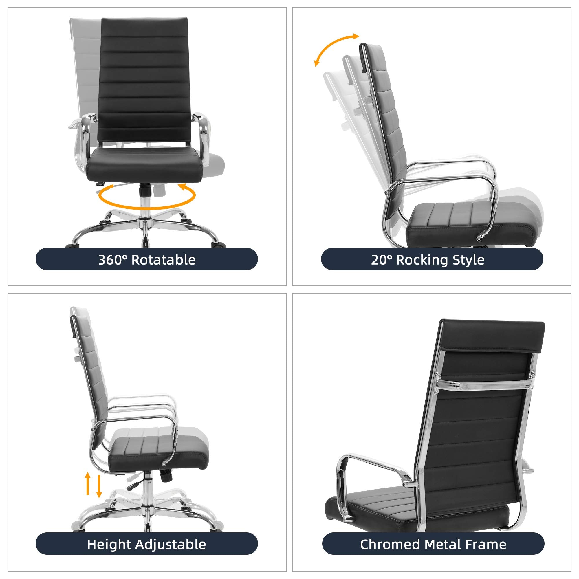 High Back Executive Office Chair with Wheels