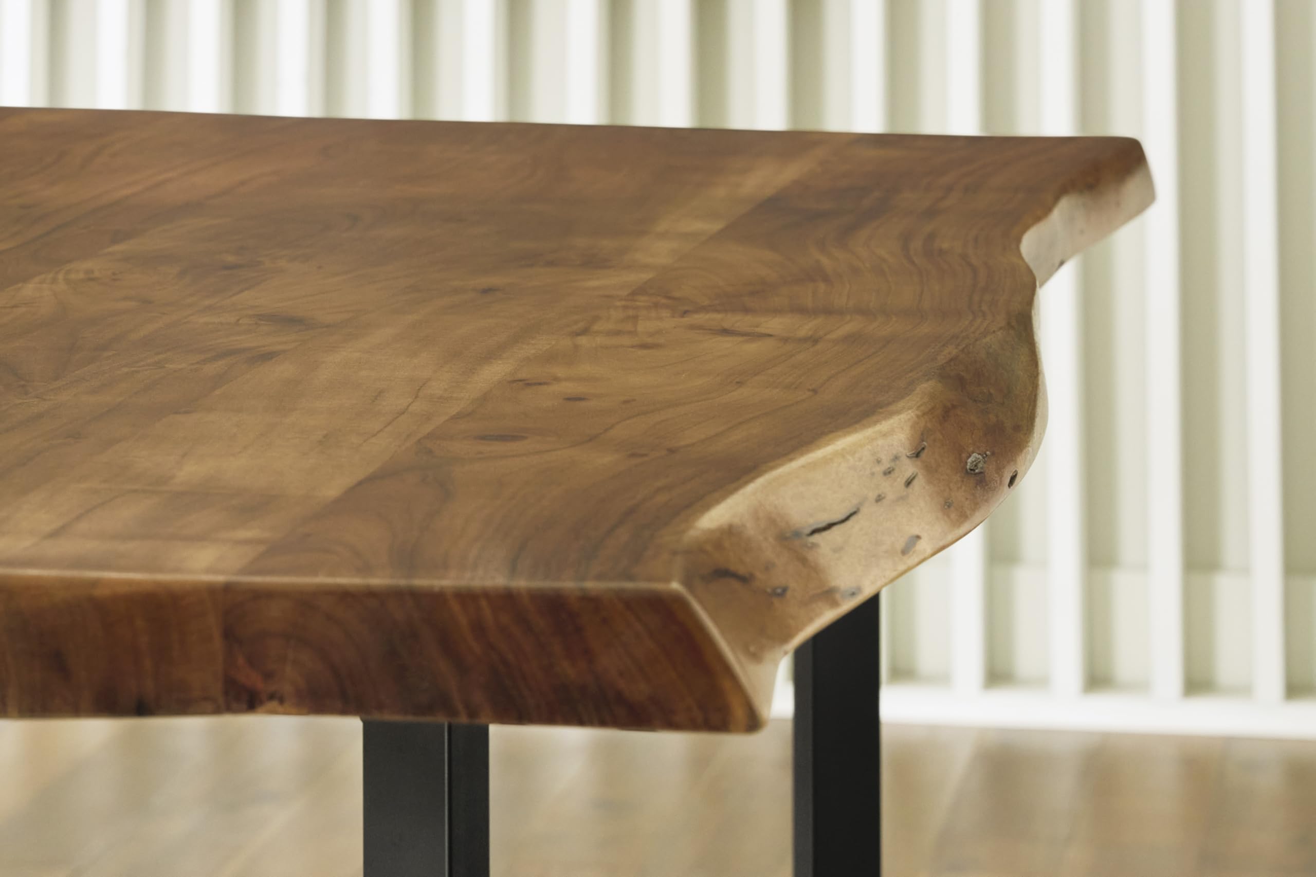 Fortmaine Contemporary Dining Table with Natural Live Edge