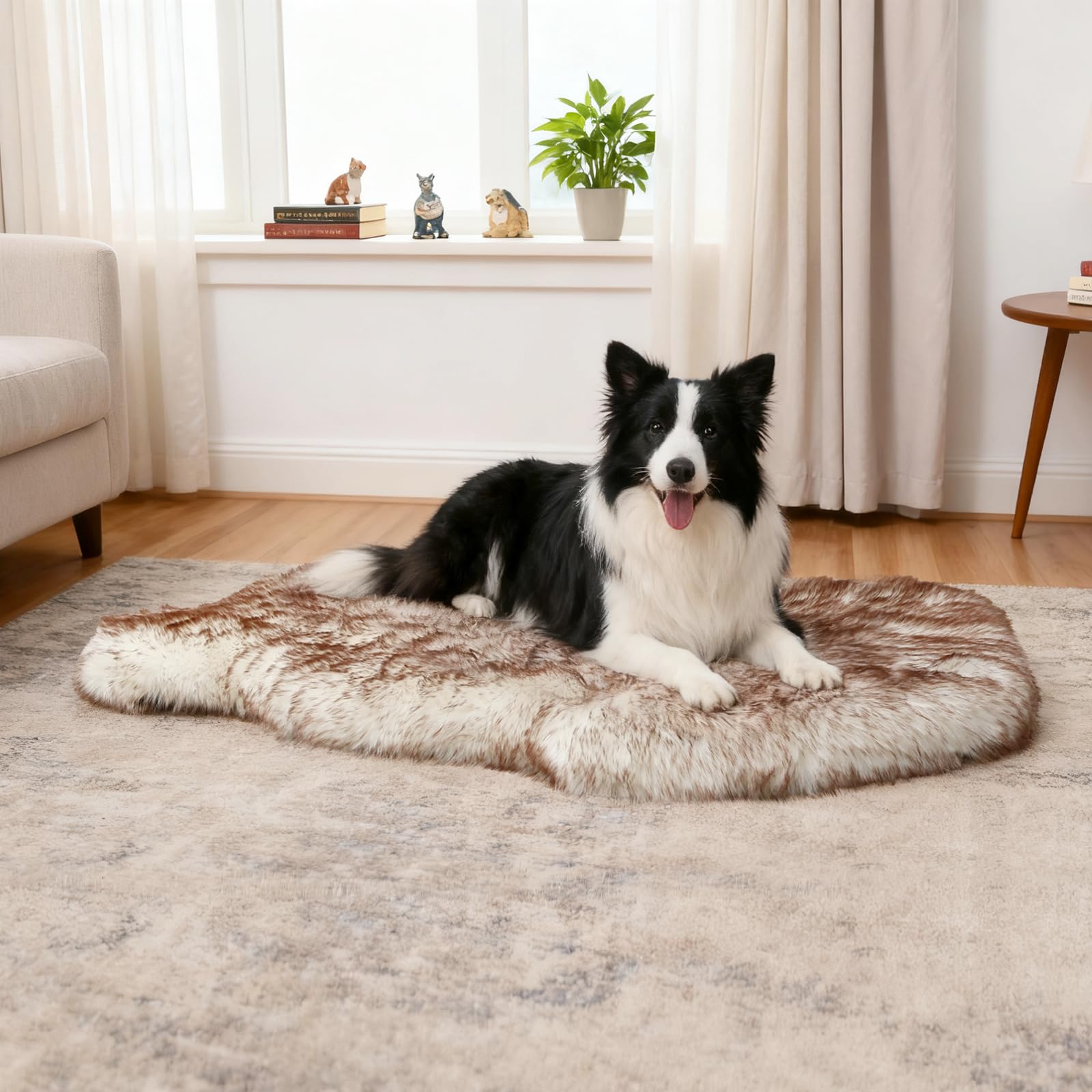 Orthopedic Dog Bed - Fluffy Faux Fur Plush Pet Mat 50x30x2