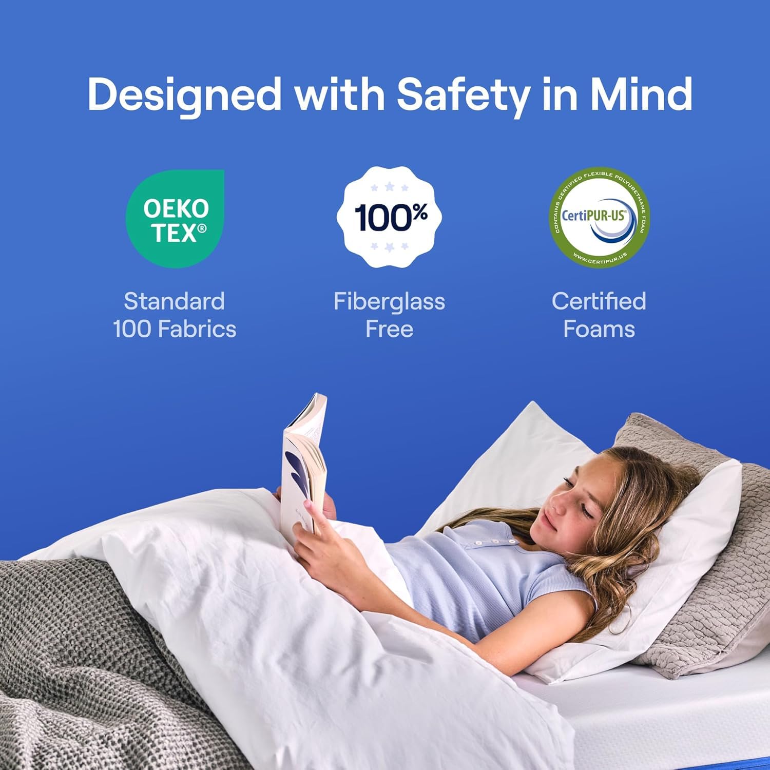 Twin Kids Mattress with Bamboo Bed Frame