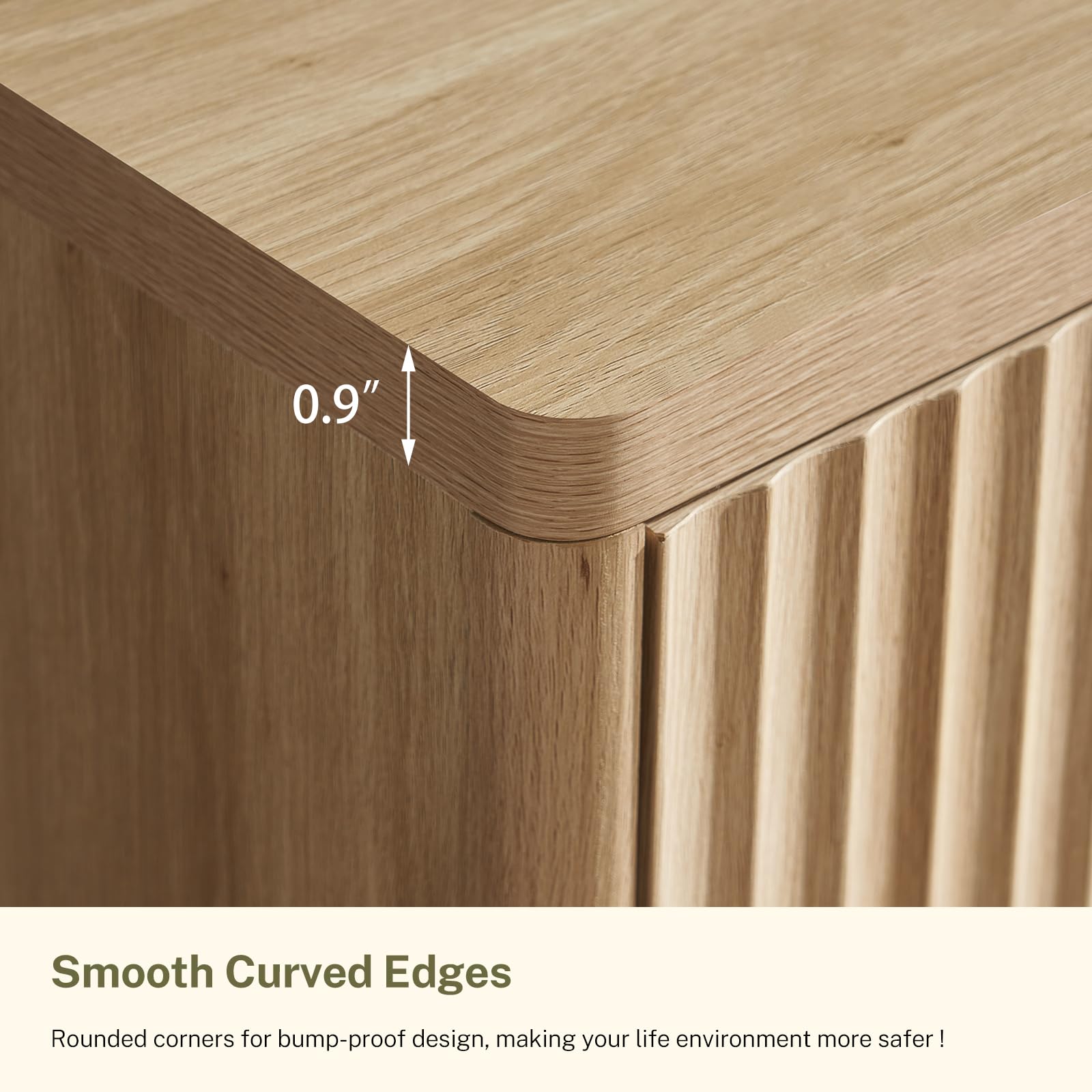Fluted 6-Drawer Dresser with Metal Handles