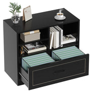 Lateral Filing Cabinet with Drawer and Storage Shelves