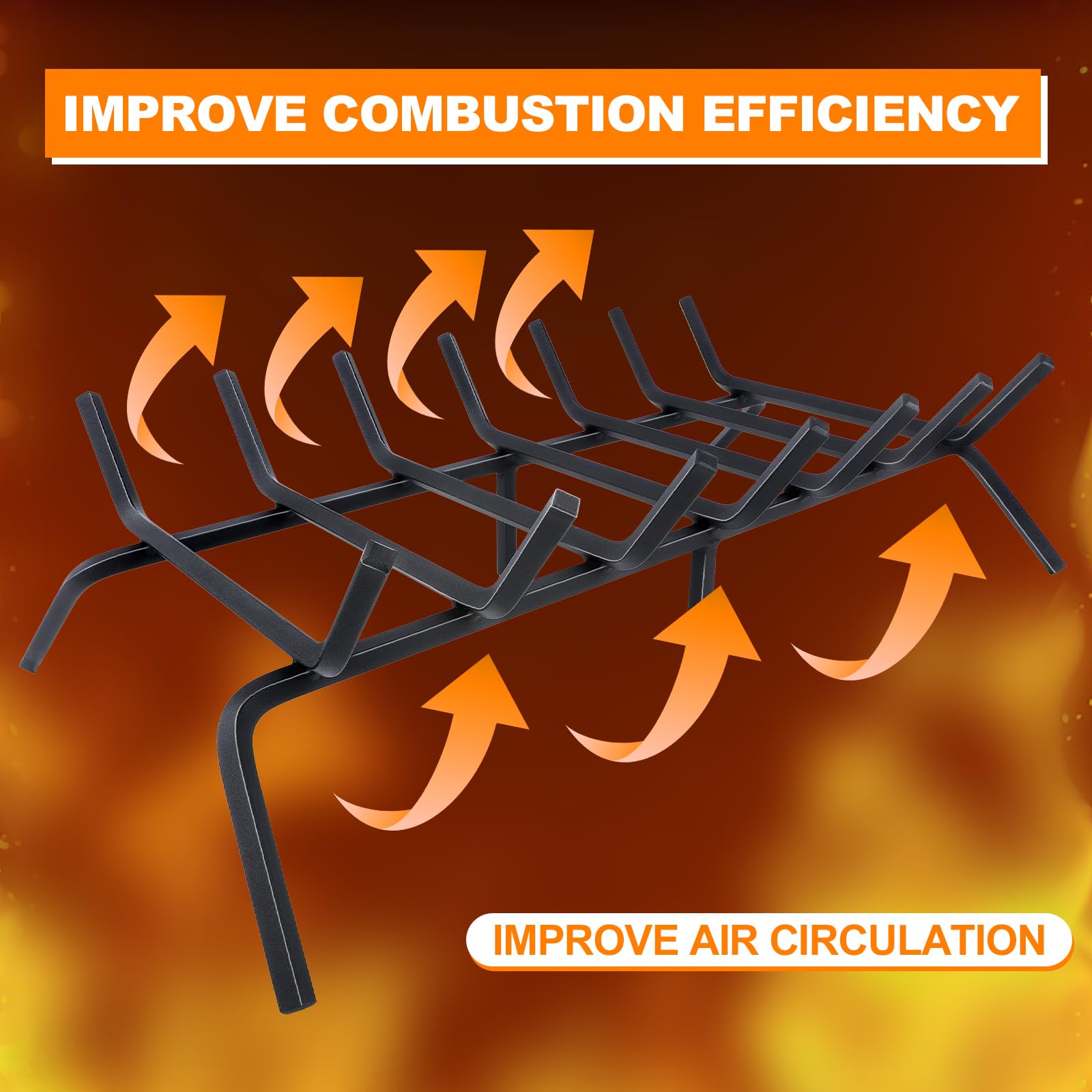 30-Inch Heavy Duty Cast Iron Fireplace Grate