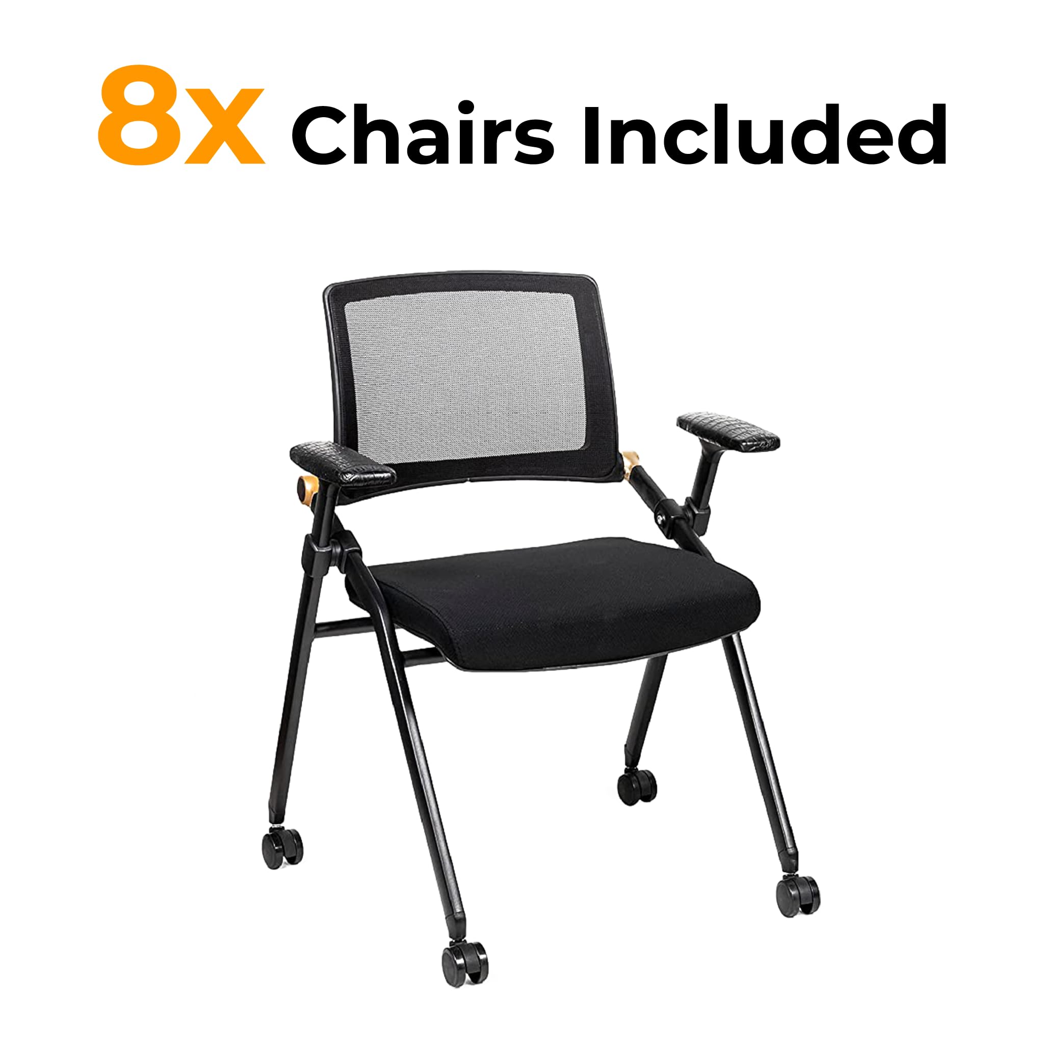 Foldable Poker Table with 8 Chairs and Mat