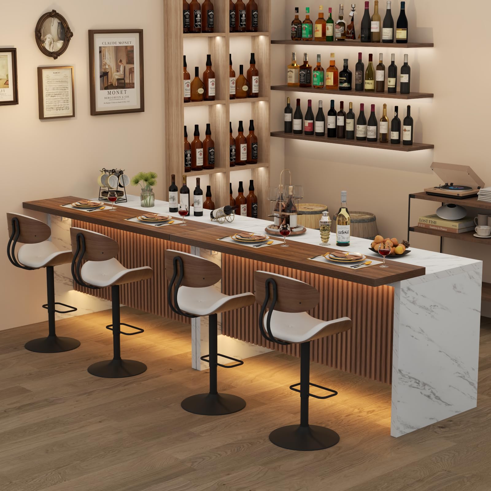 Marble Bar Table with LED Lights