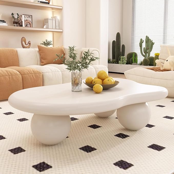 Cloud Shape Coffee Table with Ball Legs