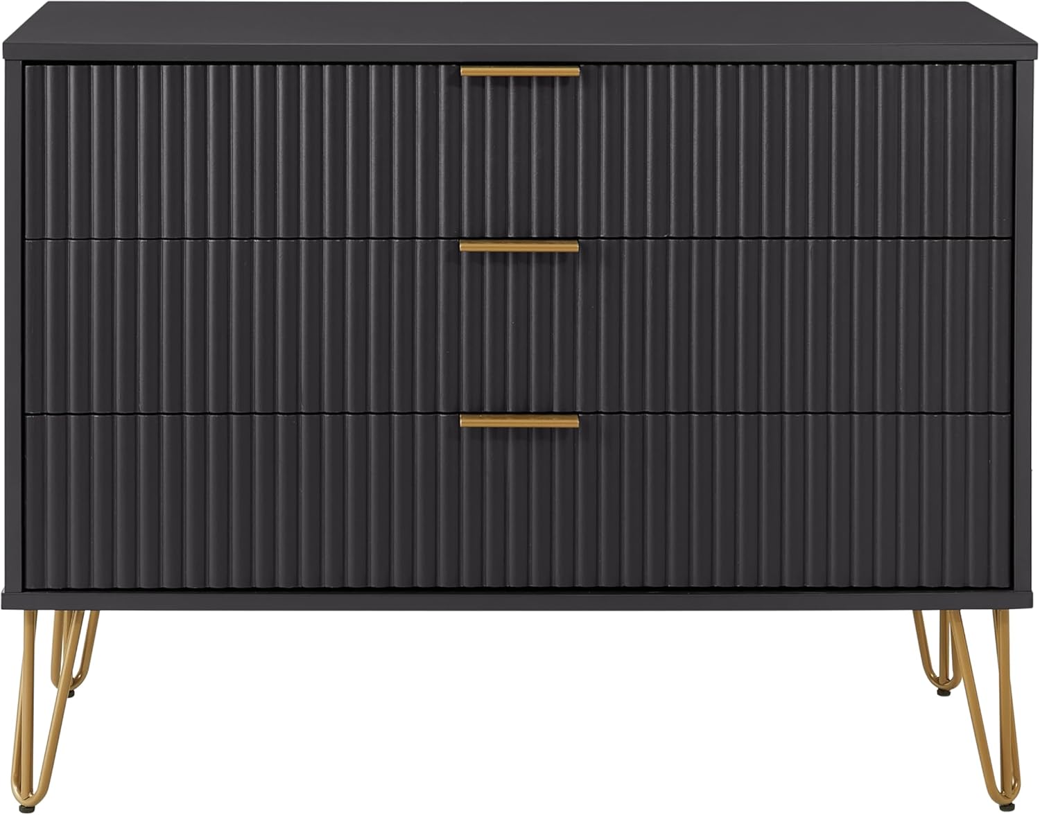 3-Drawer Dresser with Ribbed Front