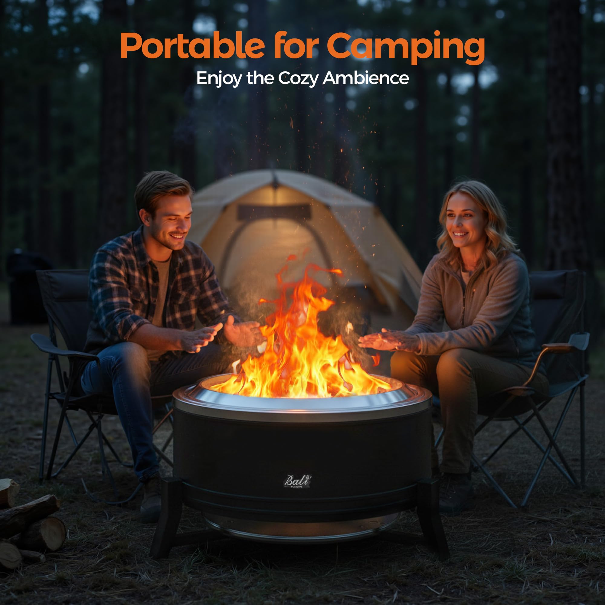 27 Inch Smokeless Fire Pit with Ash Pan