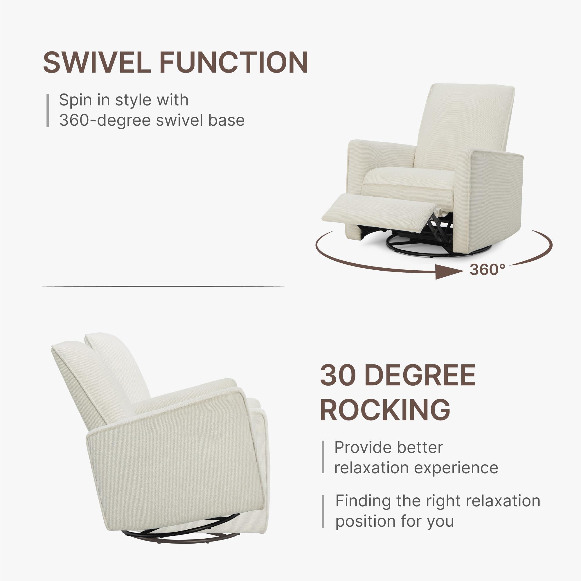 Swivel Rocker Recliner Chair with Manual Glider
