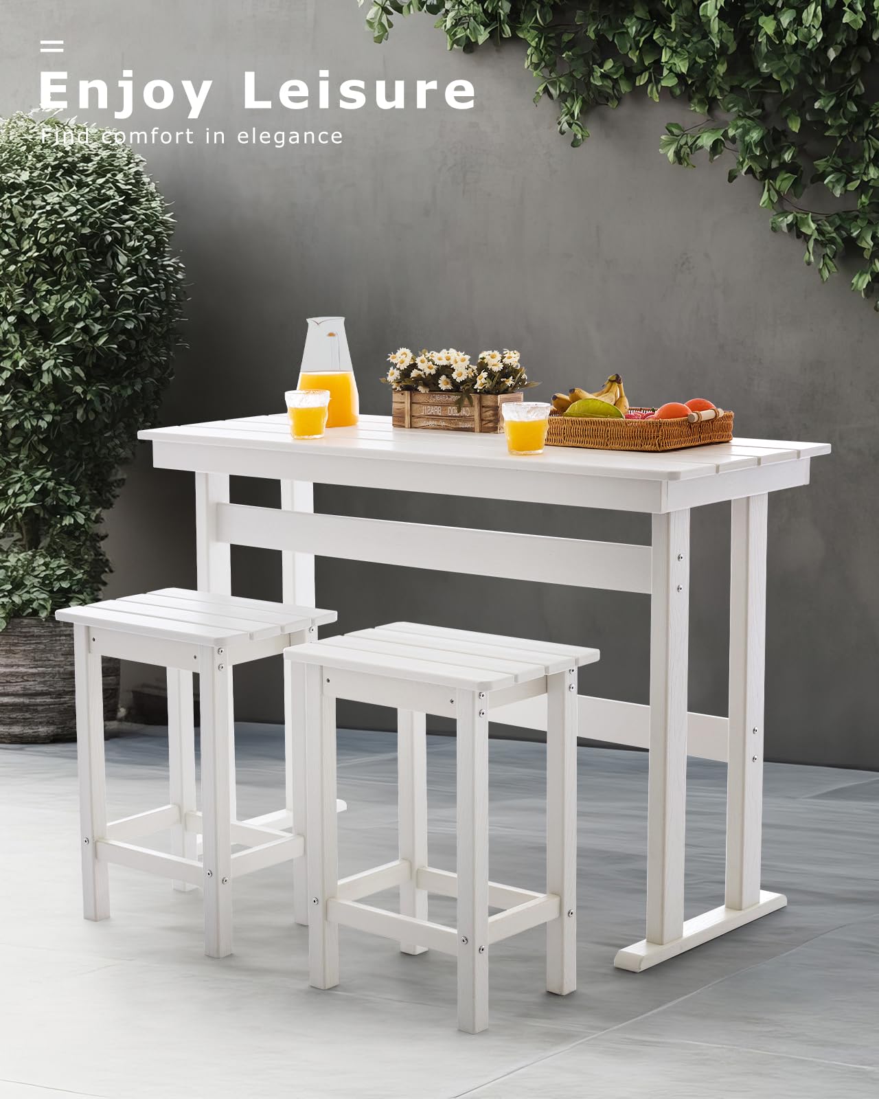 3-Piece Outdoor Bar Set with High Top Table and Stools
