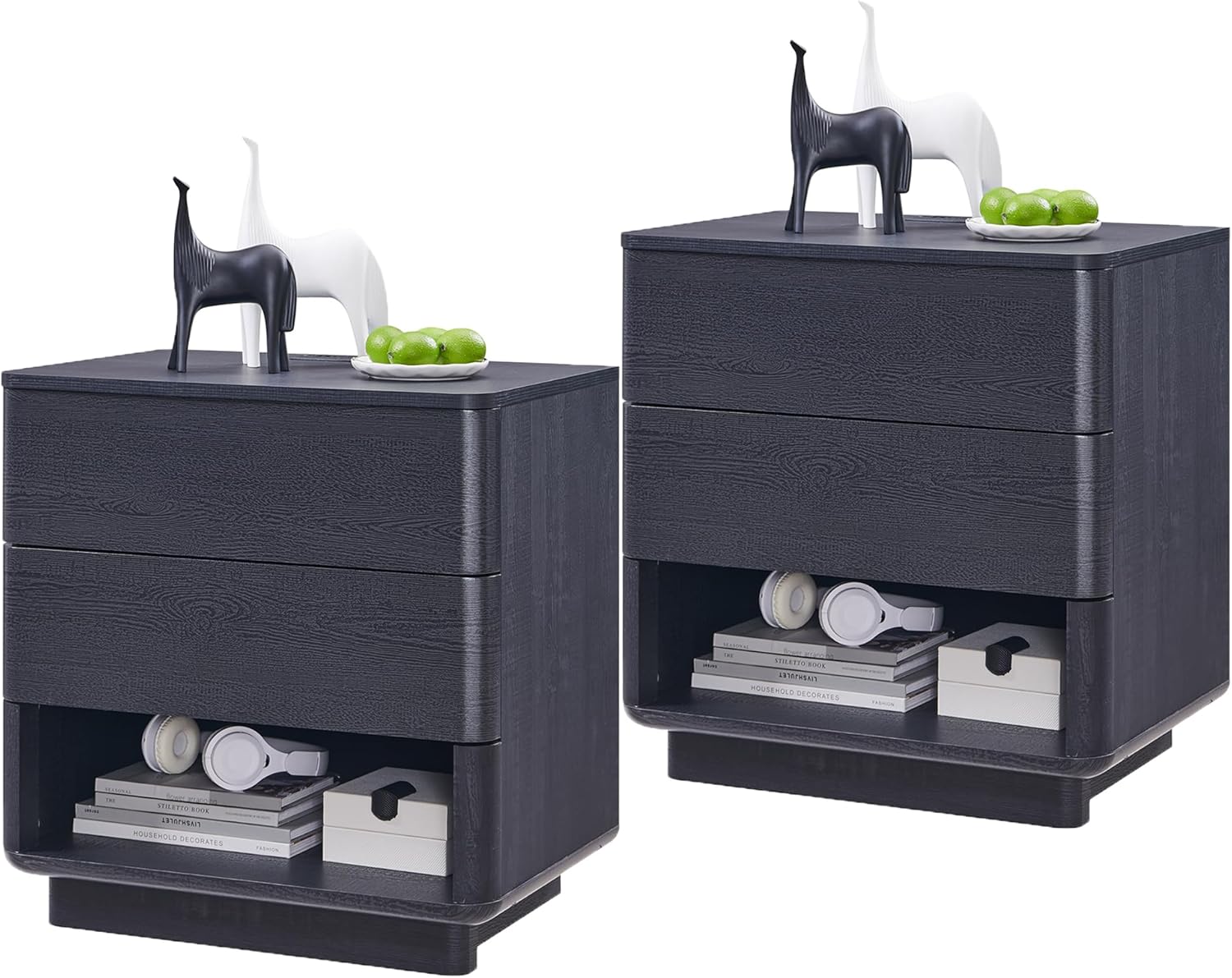 2-Drawer Nightstand with Charging Station