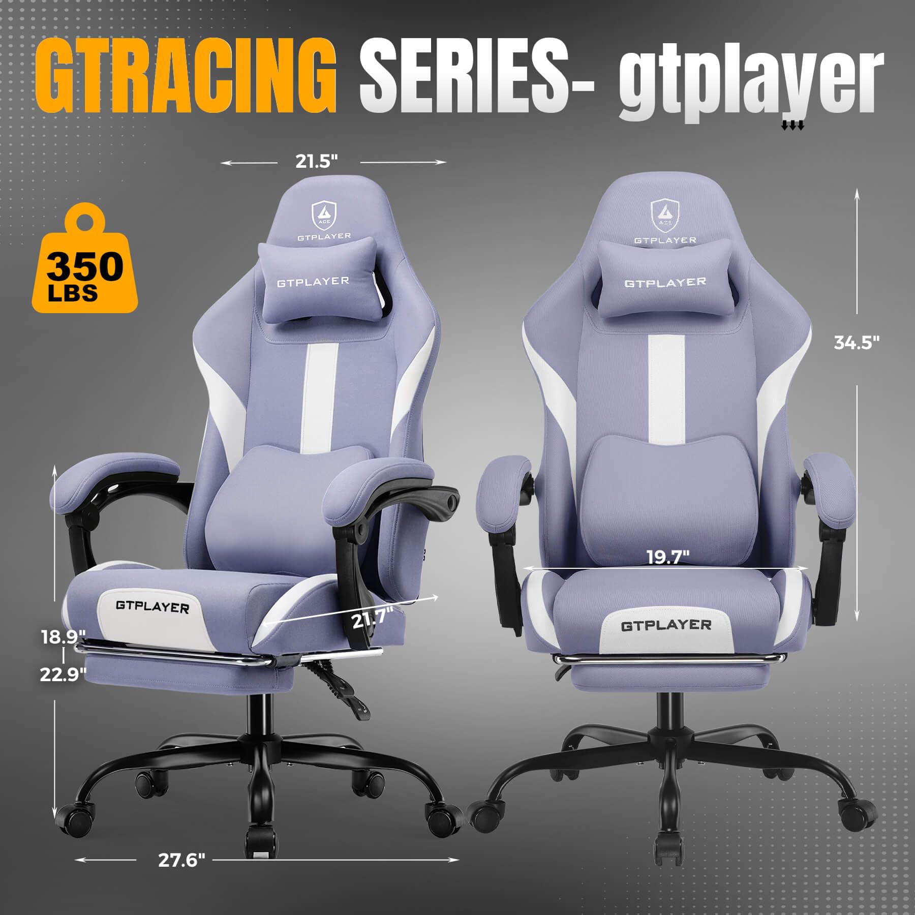 Ergonomic Gaming Chair with Pocket Spring Cushion and Footrest